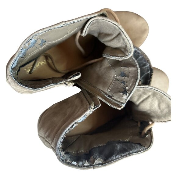 (6 for $25) Merona Retro Lace Up Wedge Bootie in Tan Size 6.5 - Picture 6 of 8